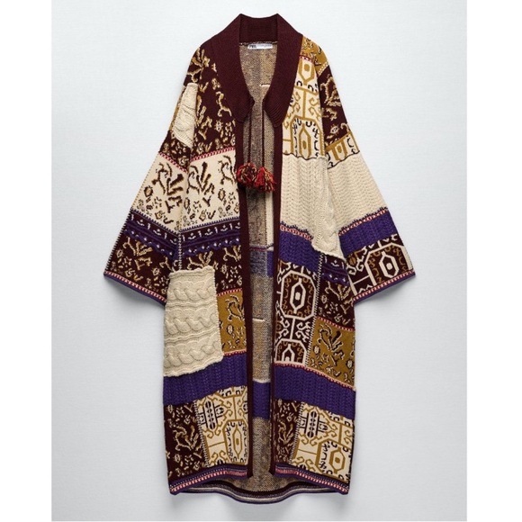 Zara Jackets & Blazers - ZARA JACQUARD CAPE COAT SPECIAL EDITION